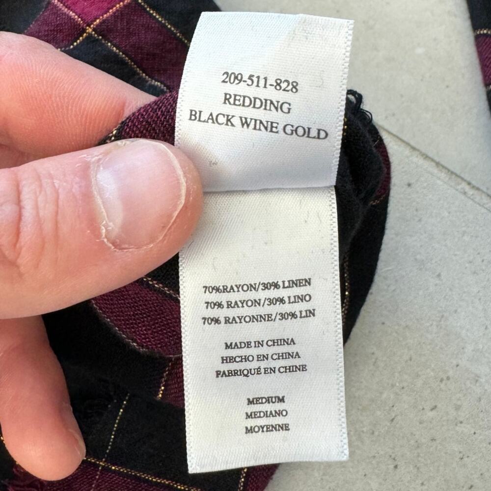 Rails Redding Frayed Plaid Button-Down Shirt, Bla… - image 3